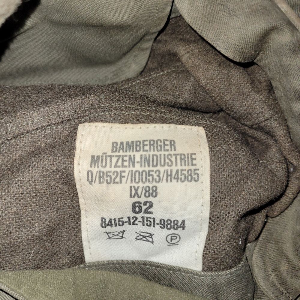 Vintage 1988 West German Army Winter Field Cap Size 7 3/4 (XXL) Military Surplus - Picture 2 of 7
